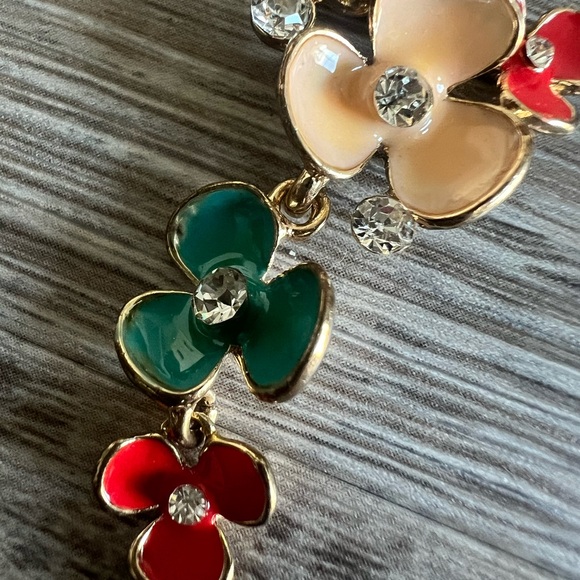 Floral Multicolor Drop Earrings - Picture 8 of 11